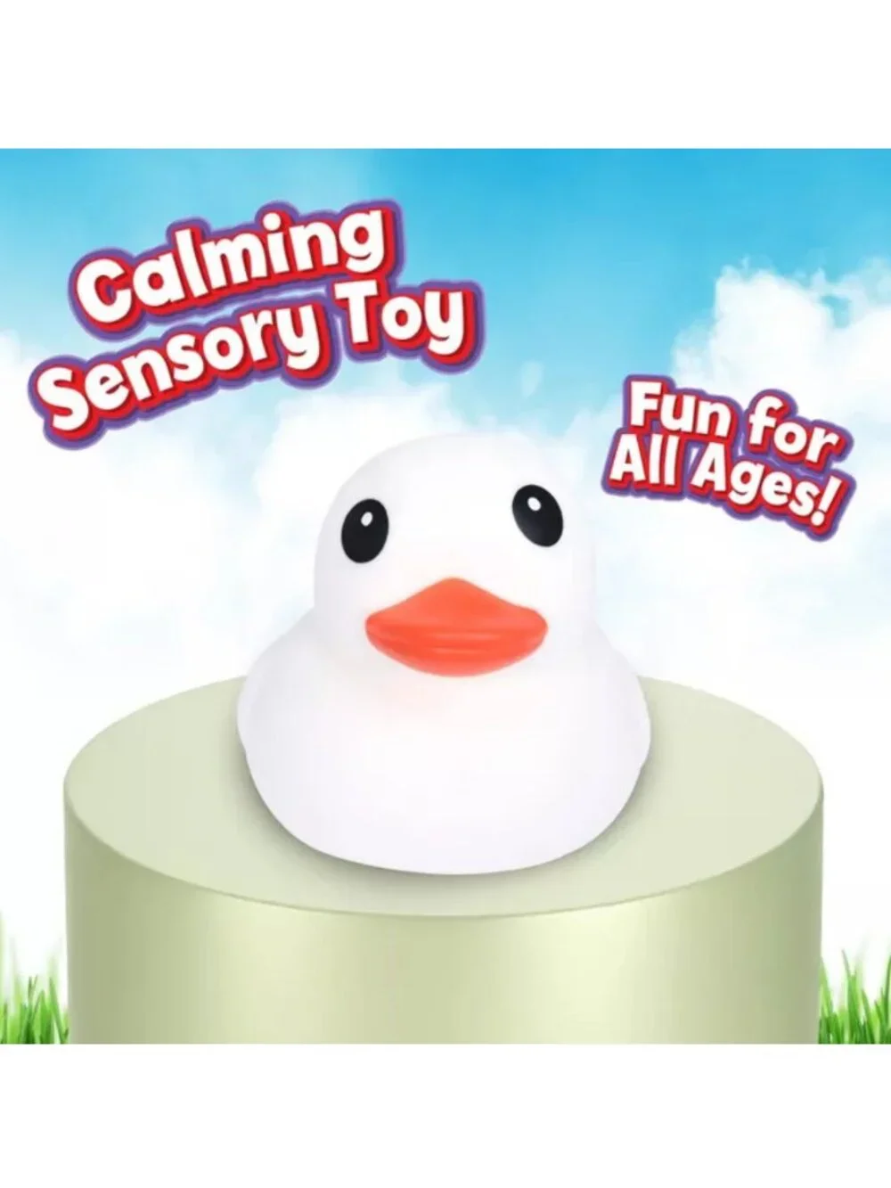 Sunny Days Squishy Duck White NWT Soft Sensory Toy Cute Kawai